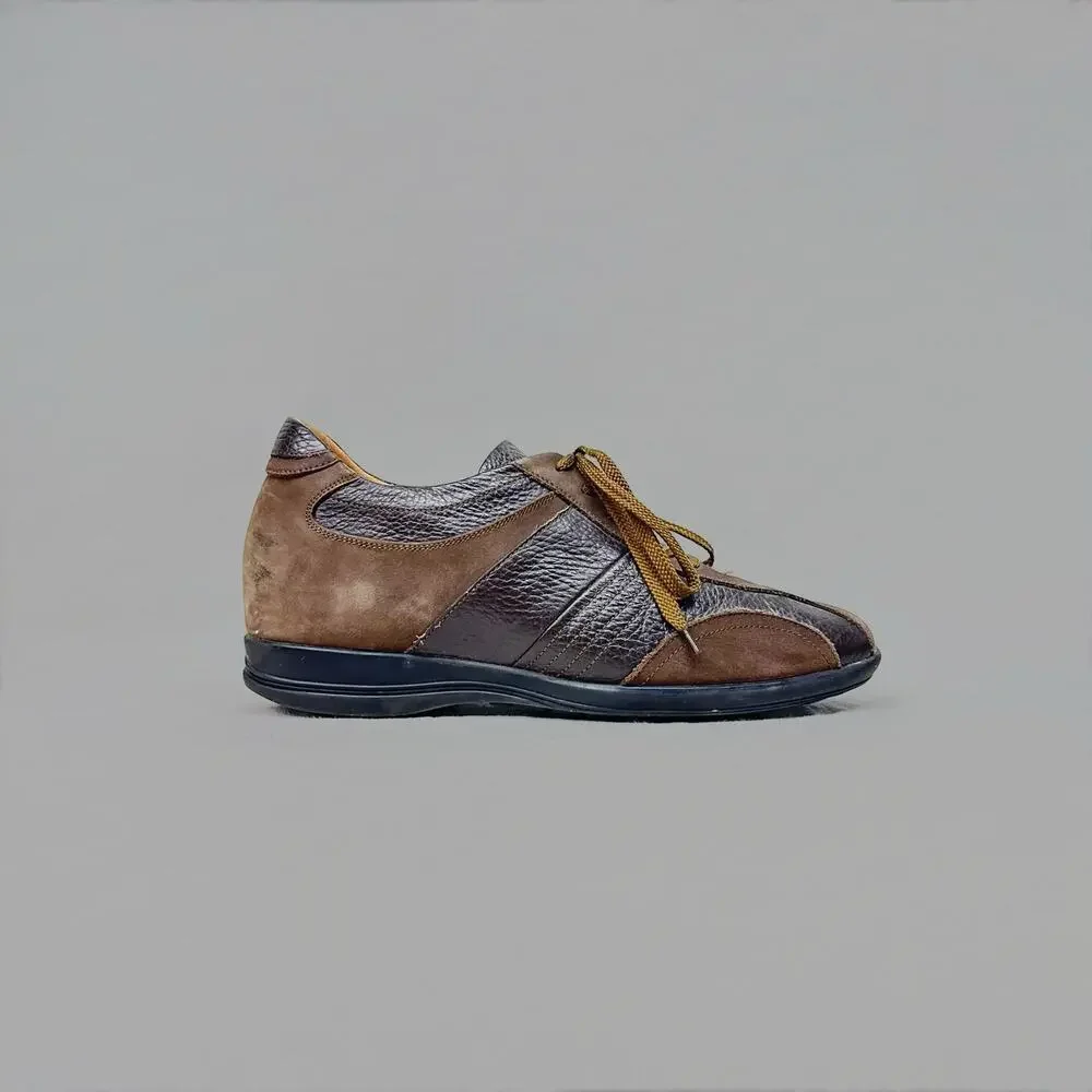 Vintage Bugarri Men’s Brown Leather and Suede Elevated Shoes - Size 7